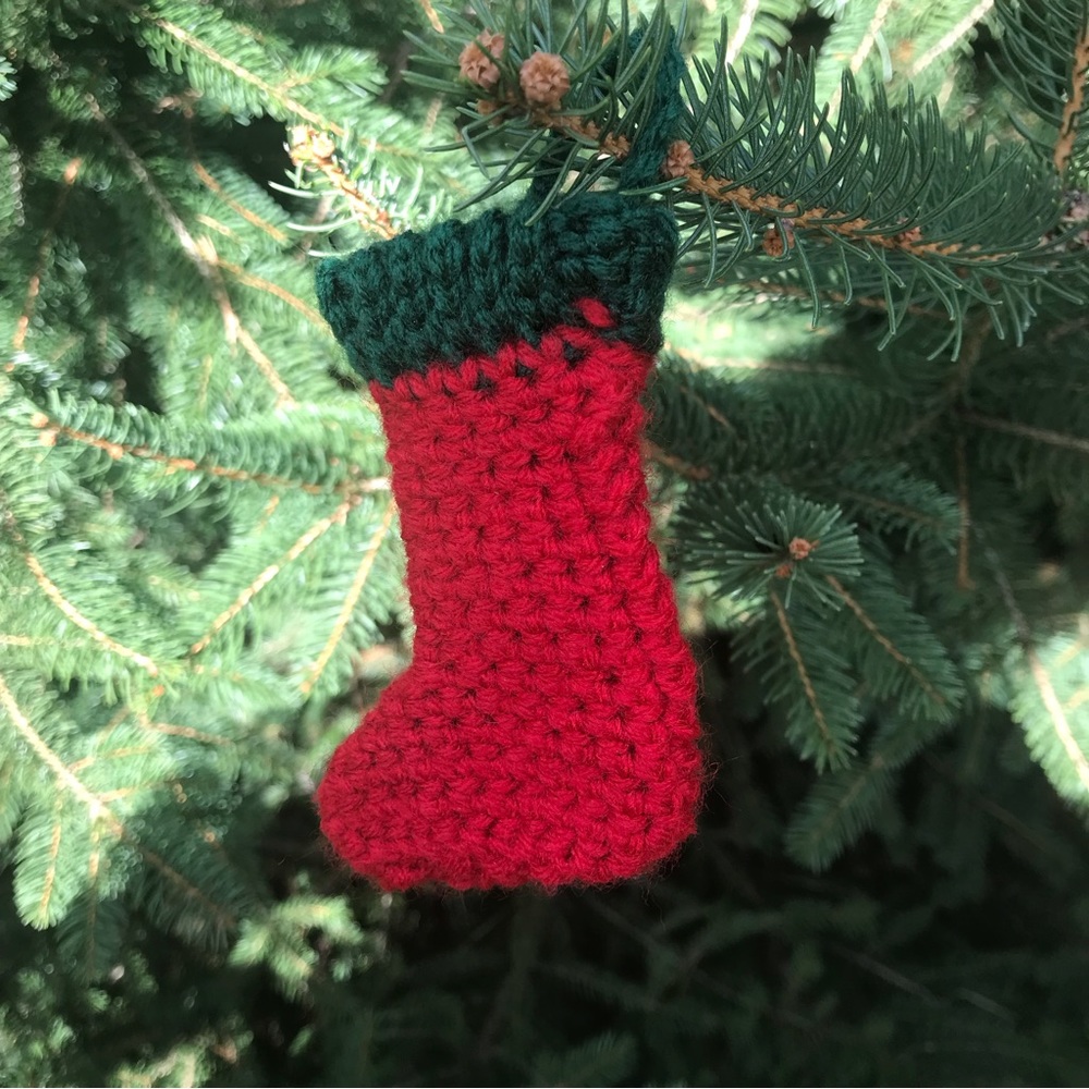 Crochet Christmas Ornament Set Christmas Stockings Handmade Vintage